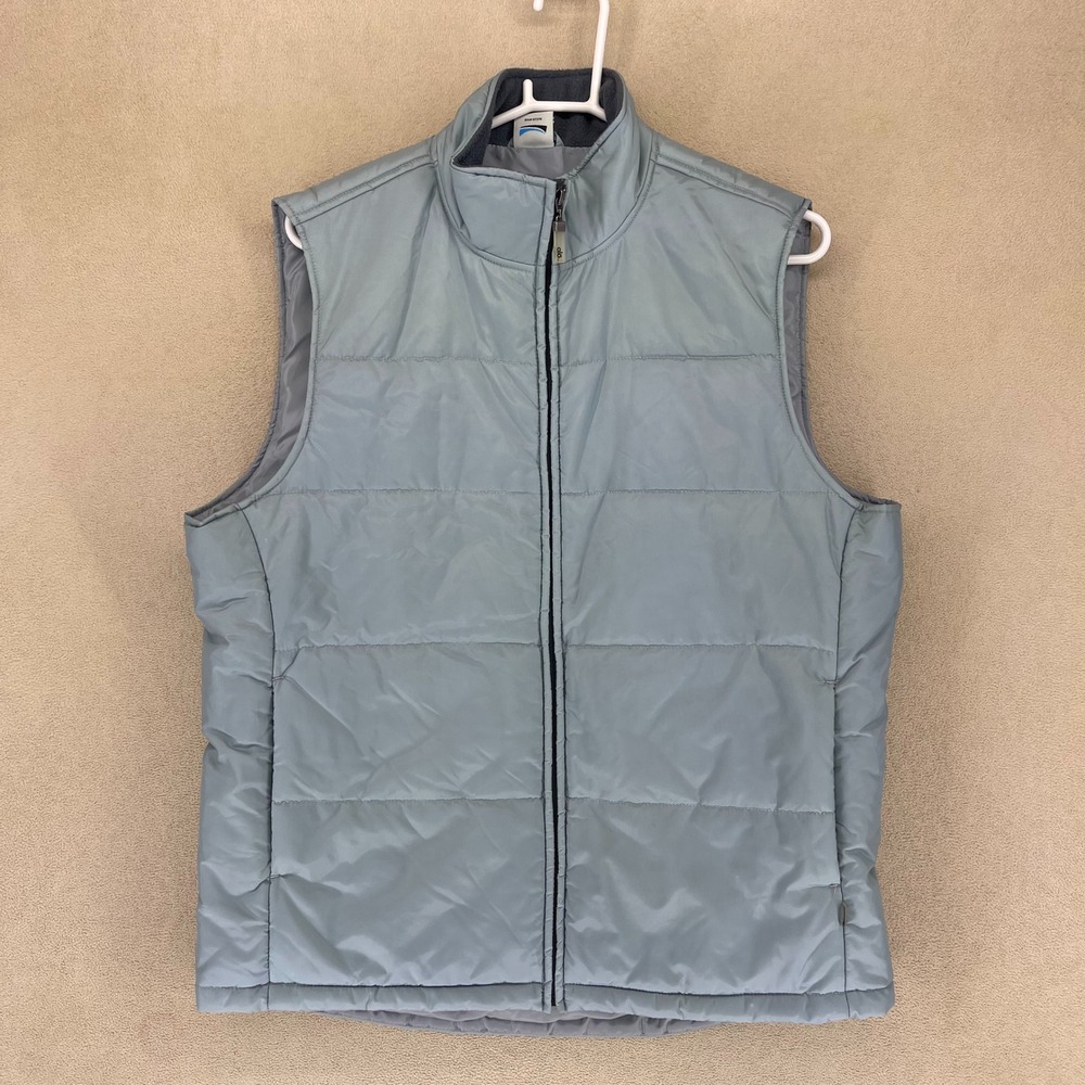 Alo Yoga Puffer Vest Light Blue Quilted Full‎ Zip Mock Neck Athletic XL